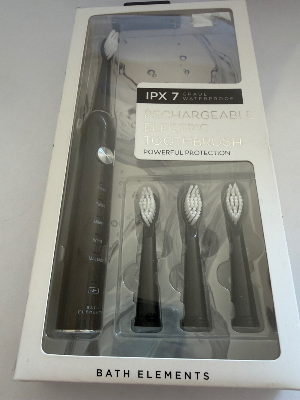 NIB Bath Element Rechargeable Electric Toothbrush - Black and White